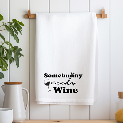 Geschirrtuch "Somebunny needs Wine"