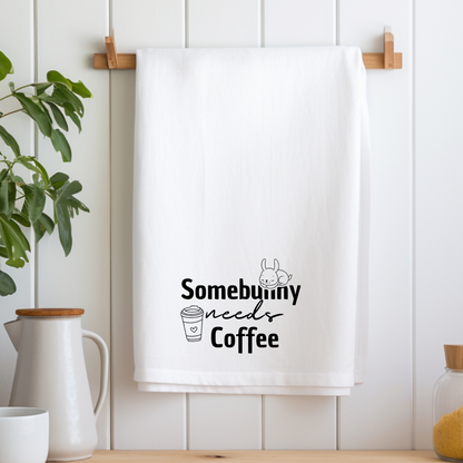 Geschirrtuch "Somebunny needs Coffee"